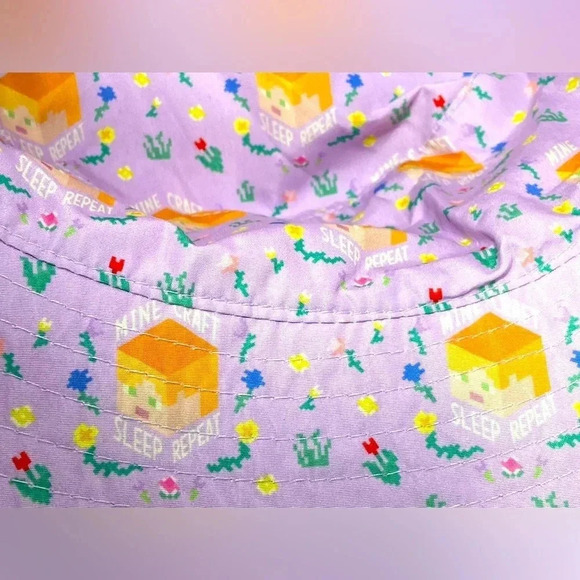 Lilac - Minecraft Reversible Bucket Hat For Kids. One Size Fits Most. - Picture 4 of 12